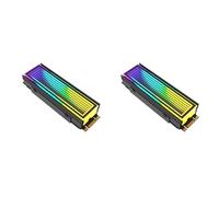 Reinscer 2X M.2 ARGB Computer Radiator 2280 SSD M2 Radiator PC RGB M.2 Nvme Cooler Heatsink Endless Abyss Effect,Black