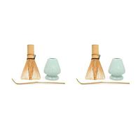Reinscer 2X Matcha Whisk Set Bamboo Matcha Tea Set 100 Matcha Whisk (Chasen), Traditional Scoop, Matcha Whisk Holder