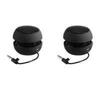 Reinscer 2X Mini Portable Travel Loud Speaker with 3.5mm Audio Cable Low Voltage Built-in Battery Retractable Speaker for