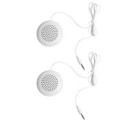Reinscer 2X New 3.5mm Portable Mini Speaker Pad for MP3 MP4 CD Phone White