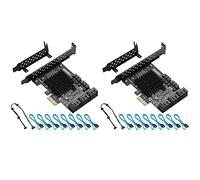 Reinscer 2X PCIE Card 8 Port, 6Gbps 3.0 PCIe Card, PCIe to Controller Expansion Card, Upport 8 3.0 Devices