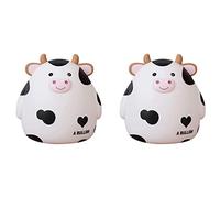 Reinscer 2X Piggy Bank,Cute Cow Money Bank for and,Children's Shatterproof Coin Bank,Best Birthday for Children,White