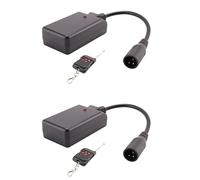 Reinscer 2X Portable 3 Pins XLR Wireless Remote Control Receiver for Smoke Fog Machine DJ Stage Controller Receptor Fogging 400W