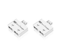 Reinscer 2X Portable Mini USB Hub to 2 Port Charger Hub Adapter USB Splitter Dual USB Charging Extender for Phone Computer White