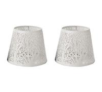 Reinscer 2X Small Lamp Shade, Metal Lampshade with Pattern of Trees for Table Chandelier Wall Lamp White
