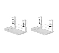 Reinscer 2X Under Desk Cable Management Tray, Workstation Storage, Metal Cable Tray Basket,Standing Desk Style 1