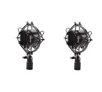 Reinscer 2X Universal 3KG Bearable Load Mic Microphone Shock Mount Clip Holder Stand Radio Studio Sound Recording Bracket Black