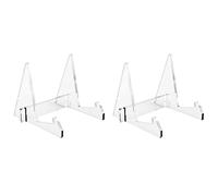 Reinscer 2X Vinyl Record Storage Holder Acrylic Record Display Stand Portable Book Display Stand
