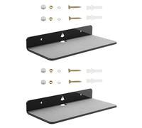 Reinscer 2X Wall Shelf Speaker Stand, Acrylic Wall Mount Display Shelf for Bluetooth Speaker, Webcam, Cell Phones, Toy-Black