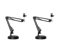 Reinscer 2X Webcam Stand for Desktop Suspension Boom Scissor Arm Stand with Upgraded Round Base,for Webcam