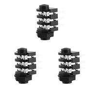 Reinscer 3pcs 1/4 inch 6.5mm Stereo Audio PCB Panel Mount Headphone Jack Socket 6 Pin