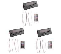 Reinscer 3pcs 2X25W 50W Amplifier MP3 Player Decoder Board 5V-12V Bluetooth 5.0 Car FM Radio Module Support TF USB AUX