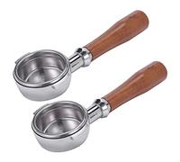 Reinscer 3X 58mm Stainless Steel Coffee Machine E61 No Base Filter Bracket Coffee Bottomless Handle Coffee Spoon Wooden Handle