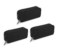 Reinscer 3X Big Capacity Pencil Case Oxford Storage Pouch Marker Pen Case Simple Stationery Bag School Office Organizer Black