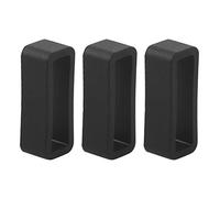 Reinscer 3X Black Watch Strap Retaining Hoop Loop Rubber Retainer Buckle Holder 22mm