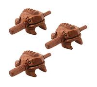 Reinscer 3X Carved Croaking Wood Percussion Musical Sound Wood Frog Tone Block Toy