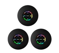 Reinscer 3X Mini Bluetooth Speaker Waterproof Audio Wireless Shower Speakers RGB Light Bluetooth Suction Cup Speaker, Black