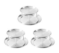 Reinscer 3X Seafood Plate Set Double Stainless Steel Snack Plate Afternoon Tea Cake