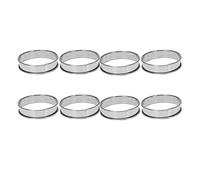 Reinscer 4 Inch Muffin Rings Crumpet Rings, Set of 20 Stainless Steel Muffin Rings Molds Double Rolled Tart Rings Round Tart Ring