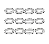 Reinscer 4 Inch Muffin Rings Crumpet Rings, Set of 30 Stainless Steel Muffin Rings Molds Double Rolled Tart Rings Round Tart Ring