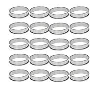 Reinscer 4 Inch Muffin Rings Crumpet Rings, Set of 50 Stainless Steel Muffin Rings Molds Double Rolled Tart Rings Round Tart Ring
