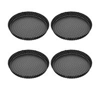 Reinscer 4 Pack Quiche Tart Pan,5 Inch Round Perforated Pizza Baking Tray Non-Stick Tart Tin with Holes for Cakes,Pies,Quiches