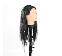 Reinscer 40cm Mannequin Long Black Hair Wigs Styling Training Practice Hairdressing Dolls Manikin Wig Dummy Cosmetology Model