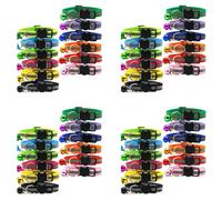 Reinscer 48 Pcs Reflective Cat Collars Quick Release Safety Buckle with Bell Adjustable 19-32cm (12 Colors)