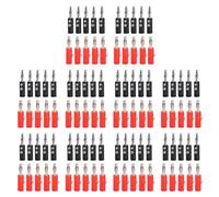 Reinscer 4mm Insulated Banana Plugs Connectors Jack New 100Pcs Red + Black