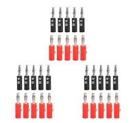 Reinscer 4mm Insulated Banana Plugs Connectors Jack New 30Pcs Red + Black