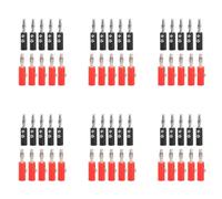 Reinscer 4mm Insulated Banana Plugs Connectors Jack New 60pcs Red + Black