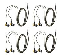 Reinscer 4pcs 1.1M Reflective Fiber Cloth Line Noise Isolating Stereo in-Ear Earphone Headphones with 3.5 mm Jack Standard Golden