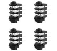 Reinscer 4pcs 1/4 Inch 6.5mm Stereo Audio PCB Panel Mount Headphone Jack Socket 6 Pin