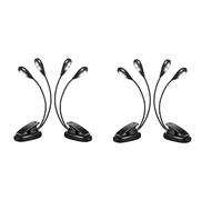 Reinscer 4Pcs Music Stand Light Clip on LED Book Lights Dual Arm Reading Lights for Books in Bed 360 Degree Adjustable Clip