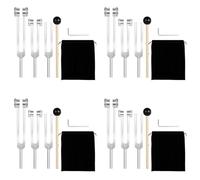Reinscer 4X (128Hz, 256Hz, 512Hz) Tuning Fork Set, Tuning Forks with Reflex Hammer for Chakra/Healing/Sound Therapy/Repair