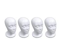 Reinscer 4X Female Foam Mannequin Model Hat Wig Display Stand Rack white