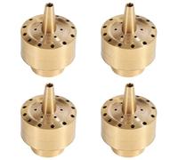Reinscer 4X Fountain Nozzle Heads,Brass Column Multi Direction Jet Pond Fountain Water Sprinkler Head Garden(3/4 Inch)