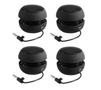 Reinscer 4X Mini Portable Travel Loud Speaker with 3.5mm Audio Cable Low Voltage Built-in Battery Retractable Speaker for