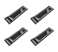 Reinscer 4X Portable Mini Flexible Roll Up Water Washable Soft Silicone Wireless Keyboard with USB Receiver