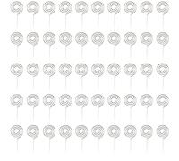 Reinscer 50 X Metal Wires Business Card Holder Memo Photo Picture Paper Note Clip Bracket DIY Craft Home Office Supplies, Round