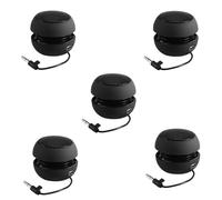 Reinscer 5X Mini Portable Travel Loud Speaker with 3.5mm Audio Cable Low Voltage Built-in Battery Retractable Speaker for