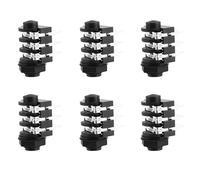 Reinscer 6 Pcs 1/4 Inch 6.5mm Stereo Audio PCB Panel Mount Headphone Jack Socket 6 Pin