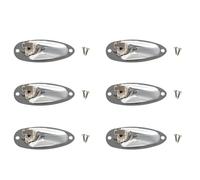 Reinscer 6Pcs Boat Guitar Jack 1/4 Inch Input Output Jack Plate Socket 6.35mm Chrome Silver for FD Style Guitar Parts