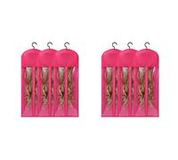 Reinscer 6PCS Extra Long Wig Hanger and Storage Bags, Dustproof and Waterproof Hair Extension Holder, Designed for Wigs Rose Red
