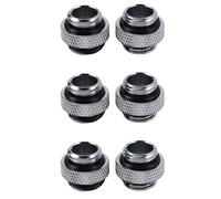 Reinscer 6Pcs G1/4 Mini External Thread Male to Male Water Cooling Rotary Fitting Adapter Water Cooling Connector Silver
