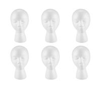 Reinscer 6X Foam Mannequin Wig Display Hat Cap Wig Holder White Foam