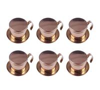 Reinscer 6X Stainless Steel Vietnamese Coffee Filter Single Cup Vietnam Hand Punch Pot Drip Filter Coffee Pot Rose Gold