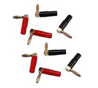 Reinscer [8 Pack Hi-End Copper Right Angle/90 Degree Screw Type Banana Plug/Speaker Cable Connector [Banana de L]