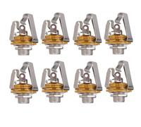 Reinscer 8Pcs 1/4 Inch 6.35mm Stereo Input Jack Plug Socket for Electric Guitar Bass, Guitar Pickup Output Jack, Guitar Parts