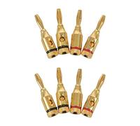 Reinscer 8Pcs 4 x 4mm Banana Plugs for Speaker Cable Connections/Gold Plated
